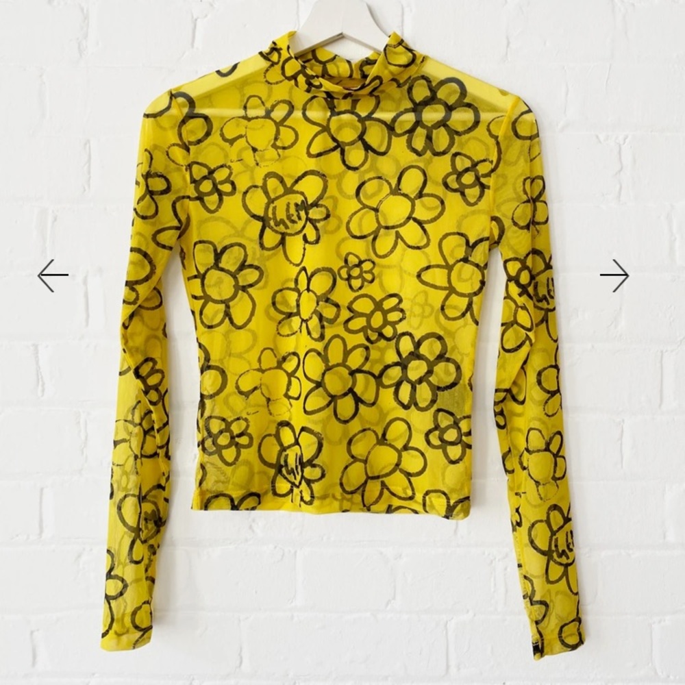 G.E.M Flower Scribble Mesh Top